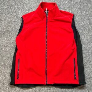 Performance Men's Fleece Vest Red Black Full Zip Outdoor‎ Activewear XL Cycling